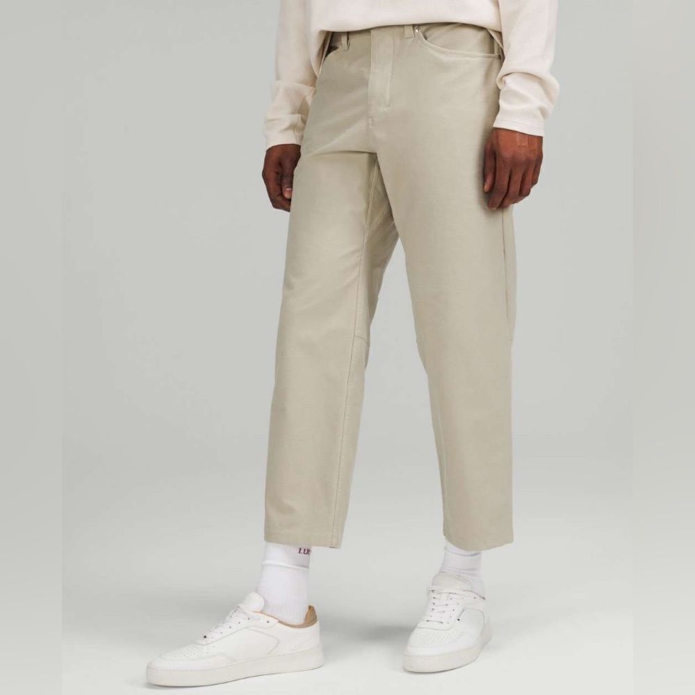 Lululemon Men’s ABC Relaxed-Fit Crop Pant Utilitech Raw Linen Pants Size 30 - Picture 2 of 9